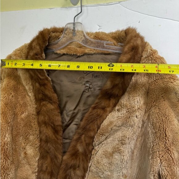 Creeds Vintage 70s Sheared Beaver Mink Cur Jacket Crop Short Soft Cape Wrap Coat - Picture 14 of 16